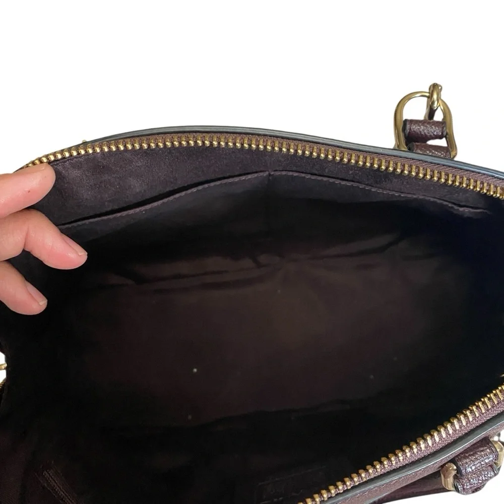 Coach Dark Brown Leather Sierra Satchel Crossbody Bag